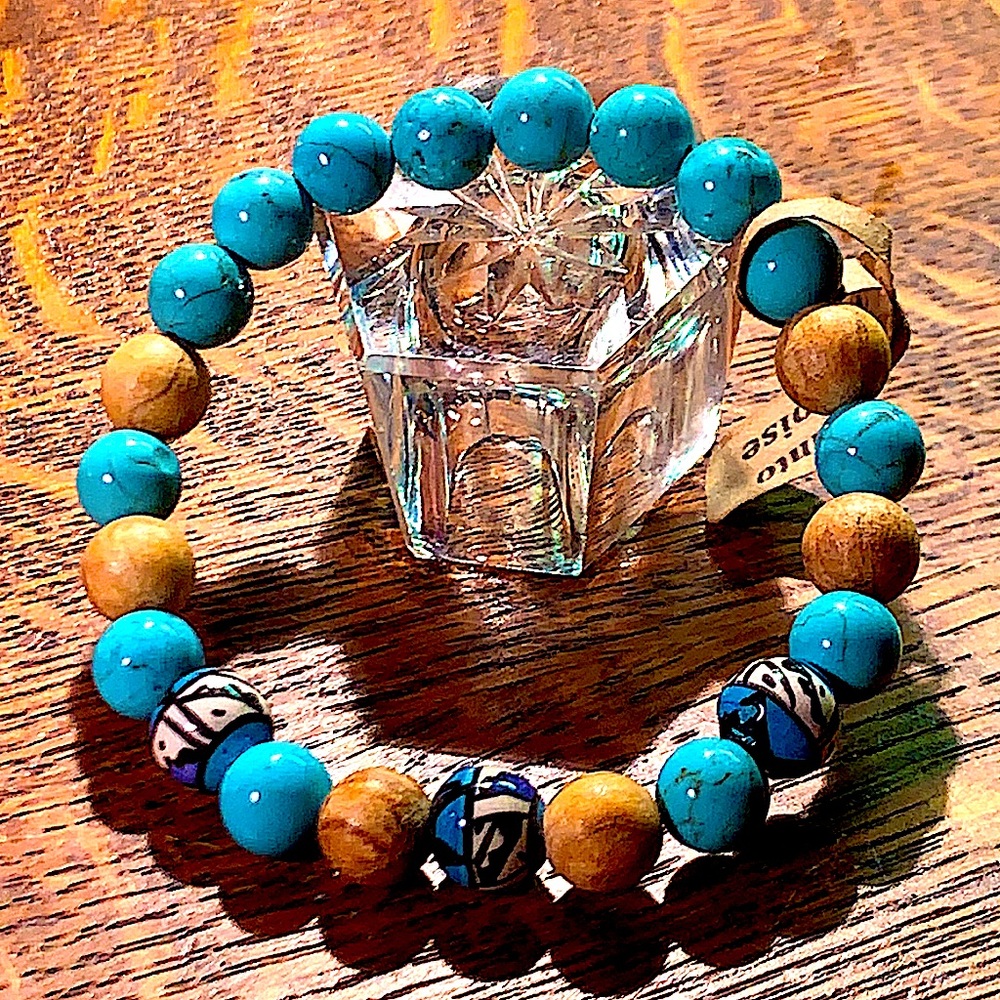 PALA SANTO TURQUOISE BRACELET STRETCH NEW HEALING STONES